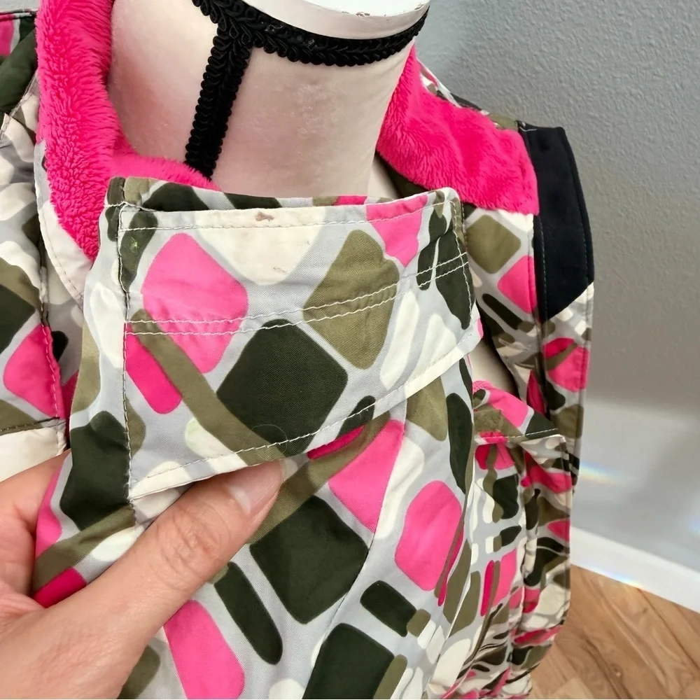 Columbia Kids Puffer Jacket - Pink, Green, and White